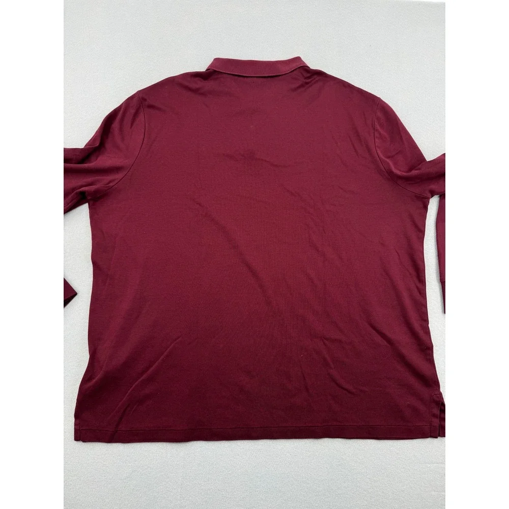 Polo‎ Ralph Lauren Long Sleeve Soft Cotton Polo Shirt Mens XL Maroon Flesh Pony